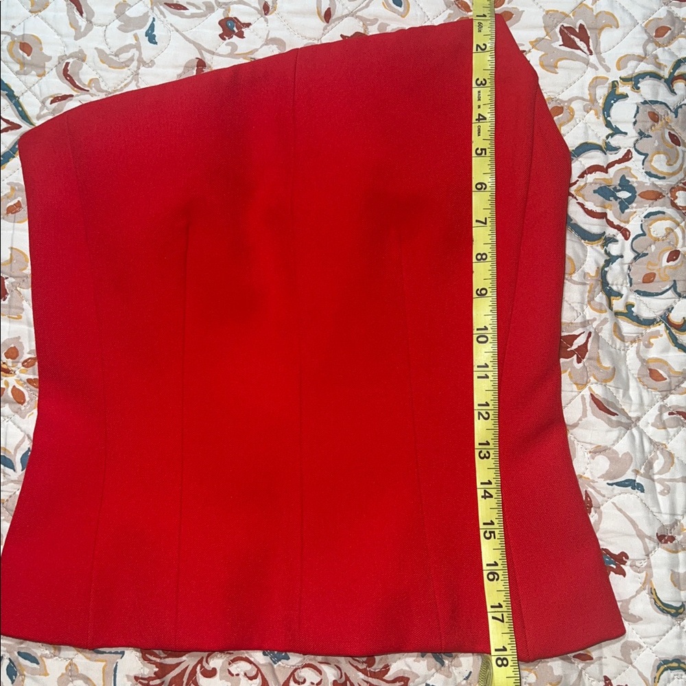 Zara Red Asymmetric One-Shoulder Top - Picture 8 of 10
